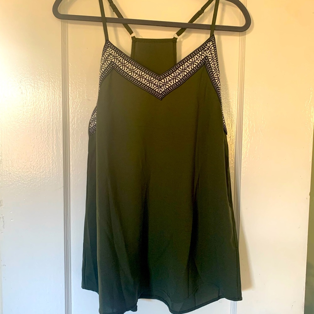 Racer back olive green tank